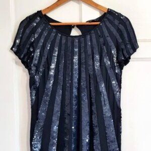 FRENCH CONNECTION Sequins SHORTSLEEVE Women's Dresses Women Size 4 Navy Dress